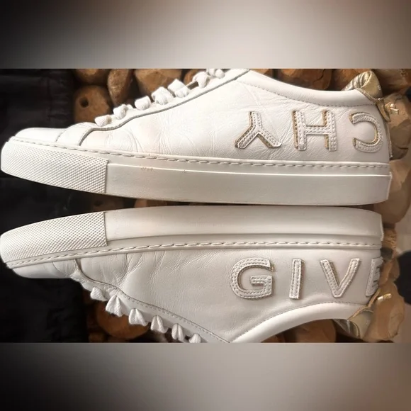 Givenchy Women White and Gold Leather Sneakers Size 40 - Picture 9 of 12